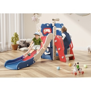 Toddler Slide, 6 in 1 Kids Indoor Slide for Toddlers 1-3, Baby Slide for Indoor Outdoor, L Shaped Slide for Kids Playset