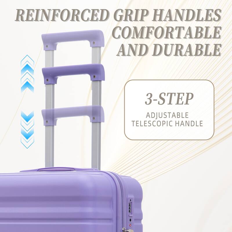 3 Piece Luggage Set Carry on Suitcase with ABS hardshell, Spinner Wheels & TSA Combination Lock
