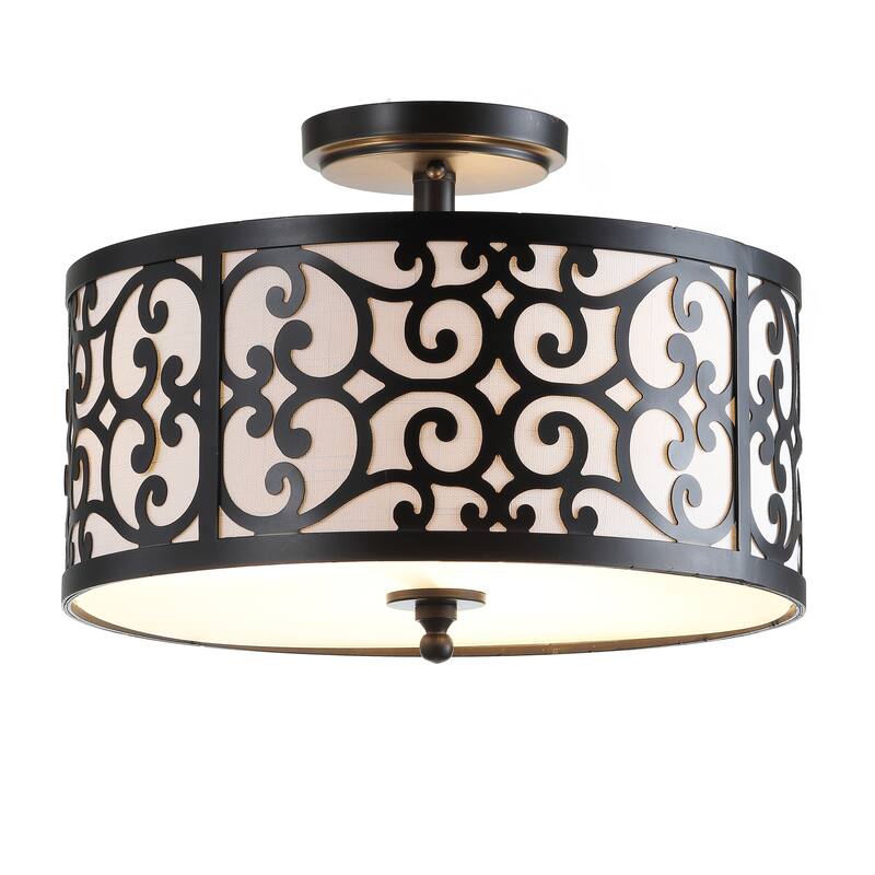 Stella 15" Metal LED Semi-Flush Mount, Oil Rubbed Bronze by JONATHAN Y