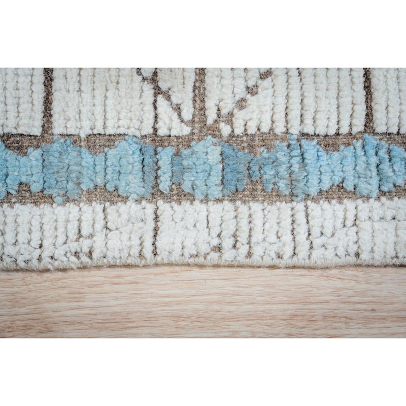 Home Decor Ivory Hand-Knotted Wool Contemporary Marrakech Handspun Area Rug. Elegant and Timeless Rug for Living Room, Bedroom