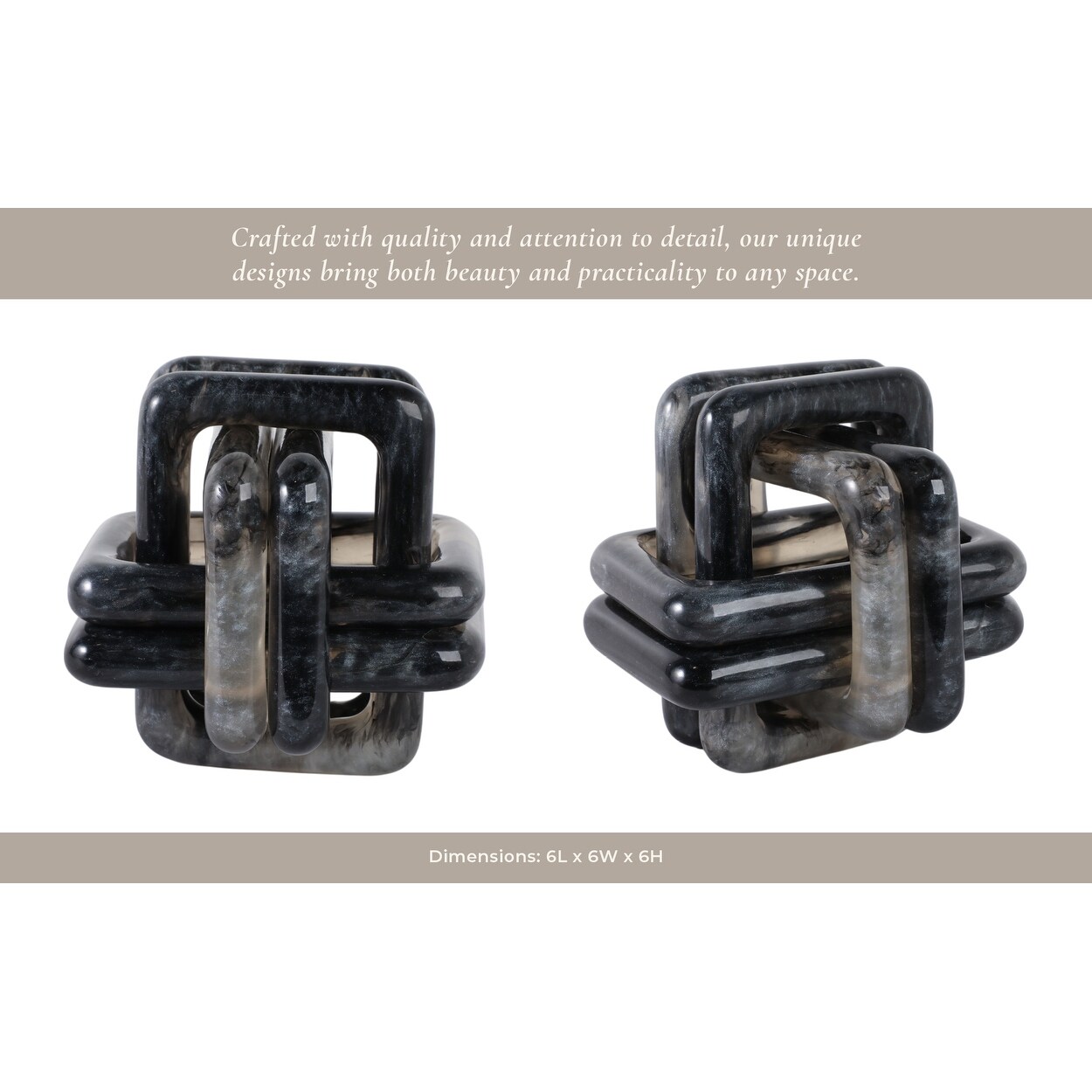 Modern Resin Decorative Object Knot Sleek and Stylish Accent Piece