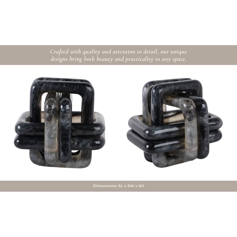 Modern Resin Decorative Object Knot Sleek and Stylish Accent Piece - 6" x 6" x 6"