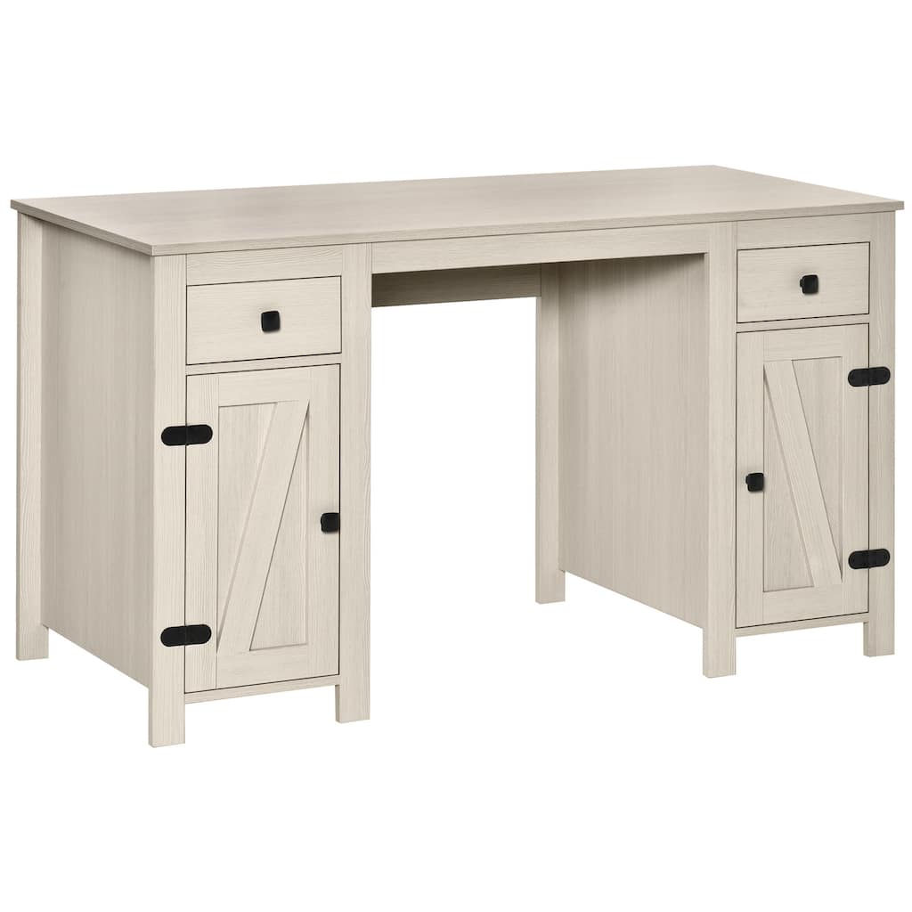 Farmhouse Computer Desk with Storage, Home Office Desk