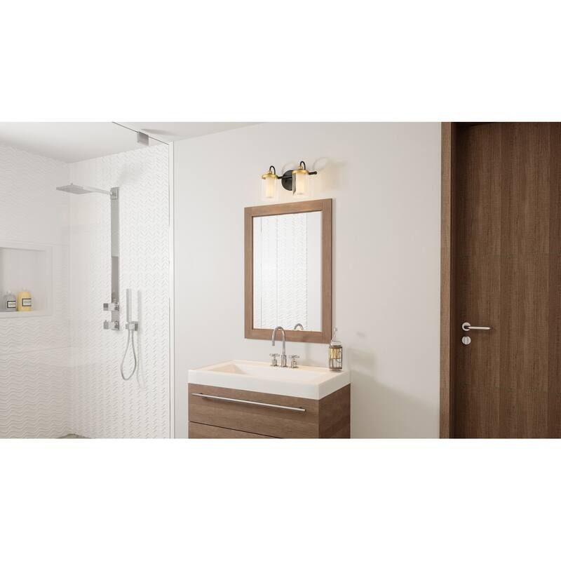 Rowland 2-Light Matte Black Vanity Light