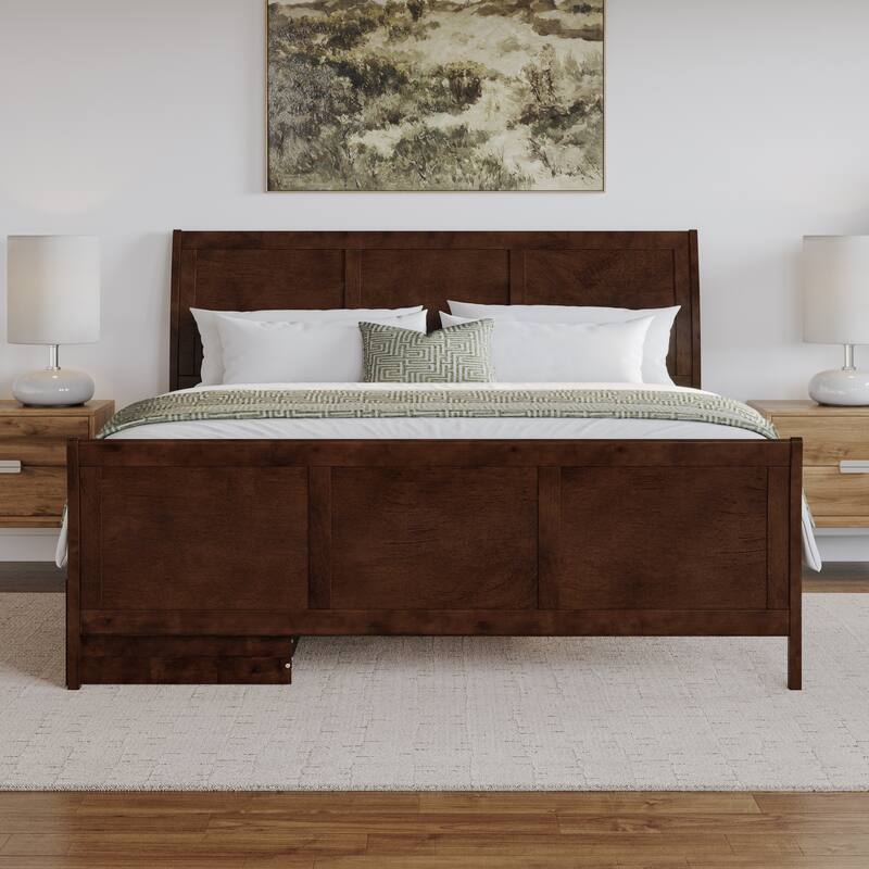 AFI Portland Platform Bed with Matching Footboard & Storage Drawers