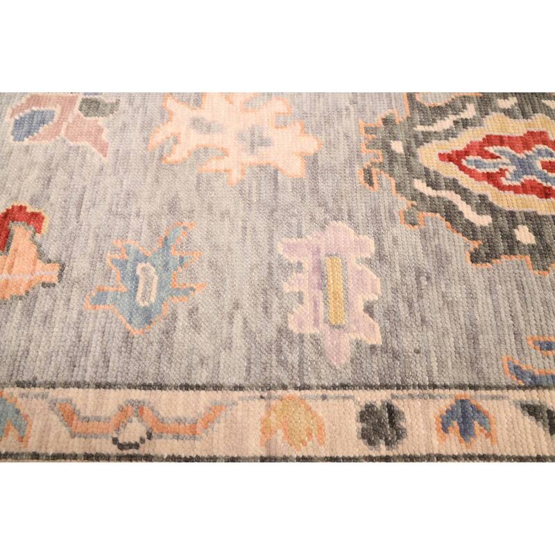 ECARPETGALLERY Hand-knotted Modern Oushak Grey Wool Rug - 8'1 x 10'2