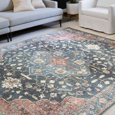 Alexander Home Leanne Traditional Distressed Persian Printed Area Rug