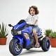 preview thumbnail 14 of 34, Electric Ride-On Motorcycle for Kids 3-6 Years Old, 12V, USB, MP3, LED Lights & Shock Absorbers Blue
