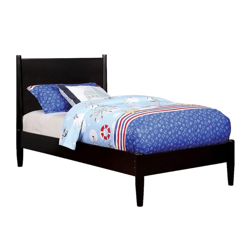 Wooden Platform Bed With Round Tapered Legs