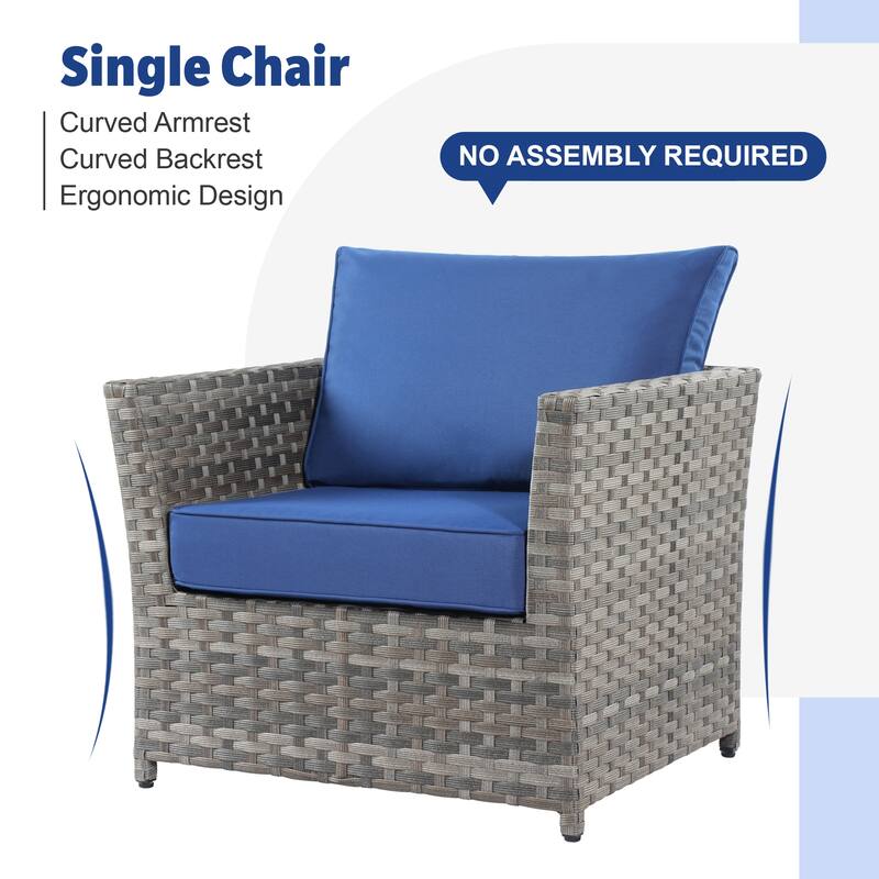 XIZZI 10-piece Outdoor Patio Furniture Conversation Set with Fire Pit