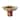 Roe 12 Inch Large Acacia Wood Table Bowl, Steel, Decorative, Gold and Brown