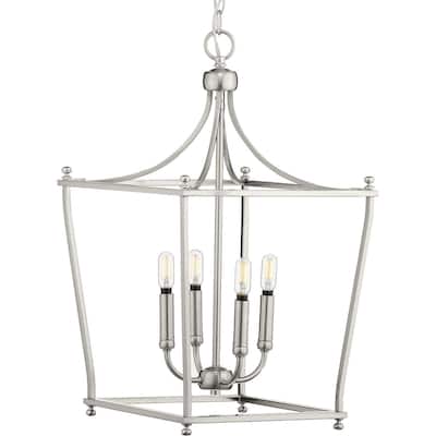 Parkhurst Collection Brushed Nickel Four-Light Foyer - 7.090" x 18.310" x 18.310"