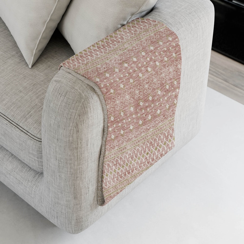 Premium Machine Washable Boho Moroccan Sherpa Throw Blanket