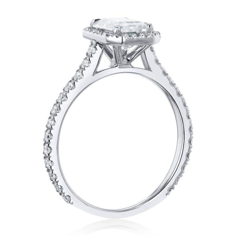 Kobelli 1.45 Carat Moissanite & Lab Grown Diamond 14k Solid Gold Emerald Halo Eileen Engagement Ring