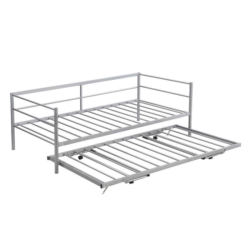 Merax Twin Size Daybed with Adjustable Trundle, Pop Up Trundle