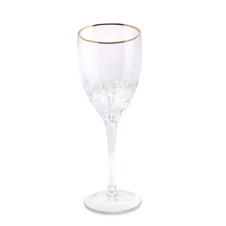 Optic Glasses with Gold Rim, Set of 6 - Wine