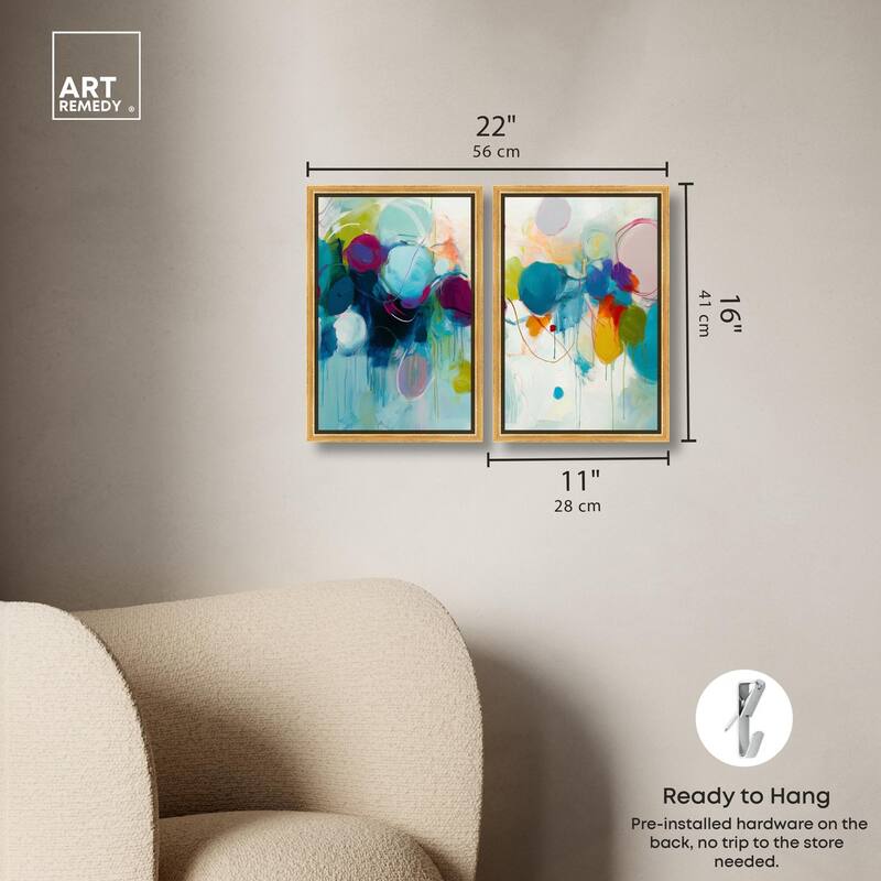 Expressive Flow I Canvas Set of 2 by Art Remedy