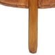 preview thumbnail 15 of 15, Brown Teak Wood Handmade Upholstered Leather Stool with Wood Legs