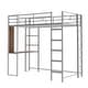 preview thumbnail 11 of 58, Twin Size Metal Loft Bed with Ladder, Fence, Shelves, and Desk