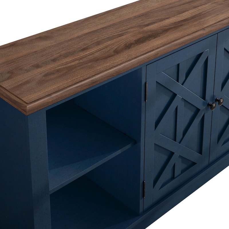 70-inch Extra-Wide Rustic TV Stand for 80" TVs - Natural Wood Finish