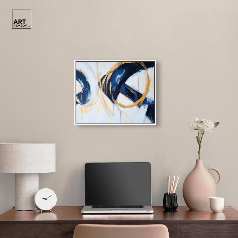 Navy and Gold Rings II Canvas by Art Remedy