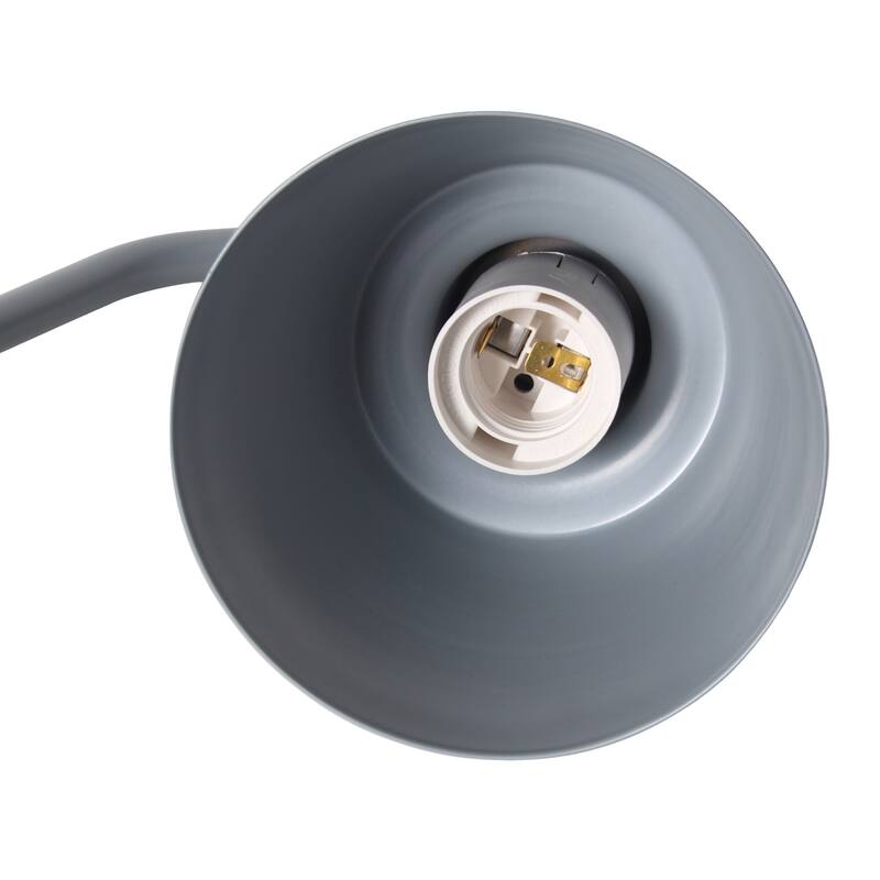 Angled Arm Desk Lamp with Adjustable Cone Shade - 16" - Gray