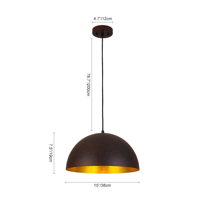 Industrial Oversized Metal Dome Pendant Light - Modern Farmhouse