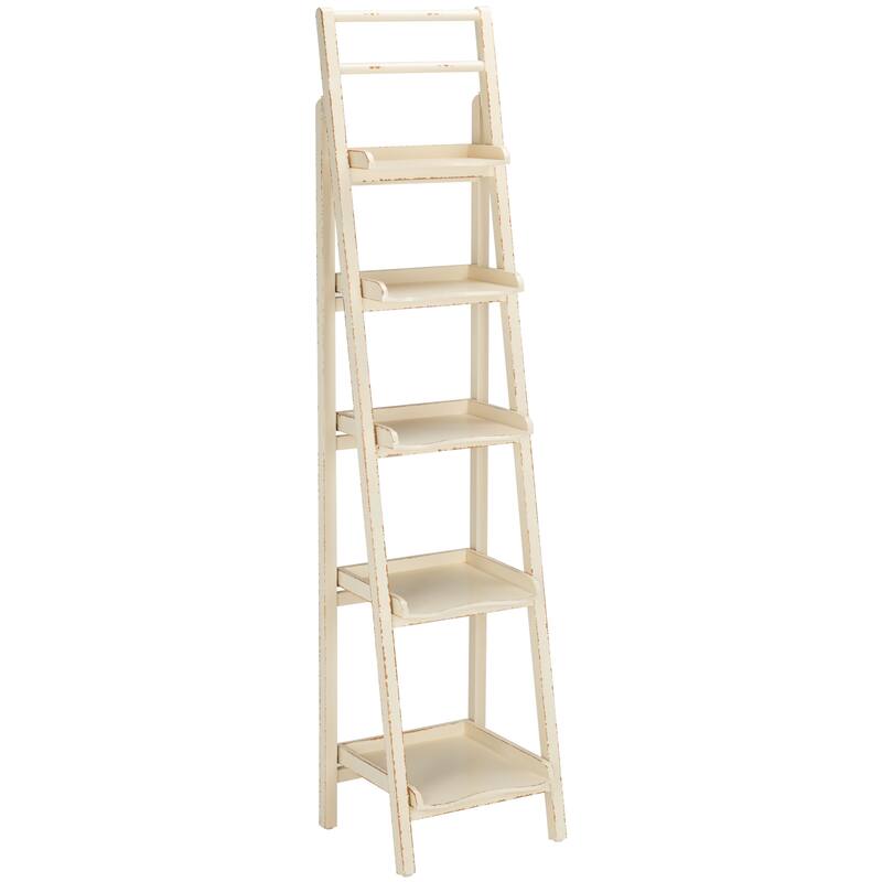SAFAVIEH Ricca Distressed Ivory Leaning Etagere - 16.5" x 15" x 71.3" - 17Wx15Dx71H