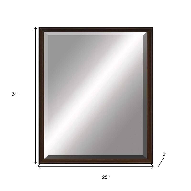 HomeRoots 31" Bronze Wood Accent Mirror - 25.00 in. x 31.00 in. x 3.00 in.