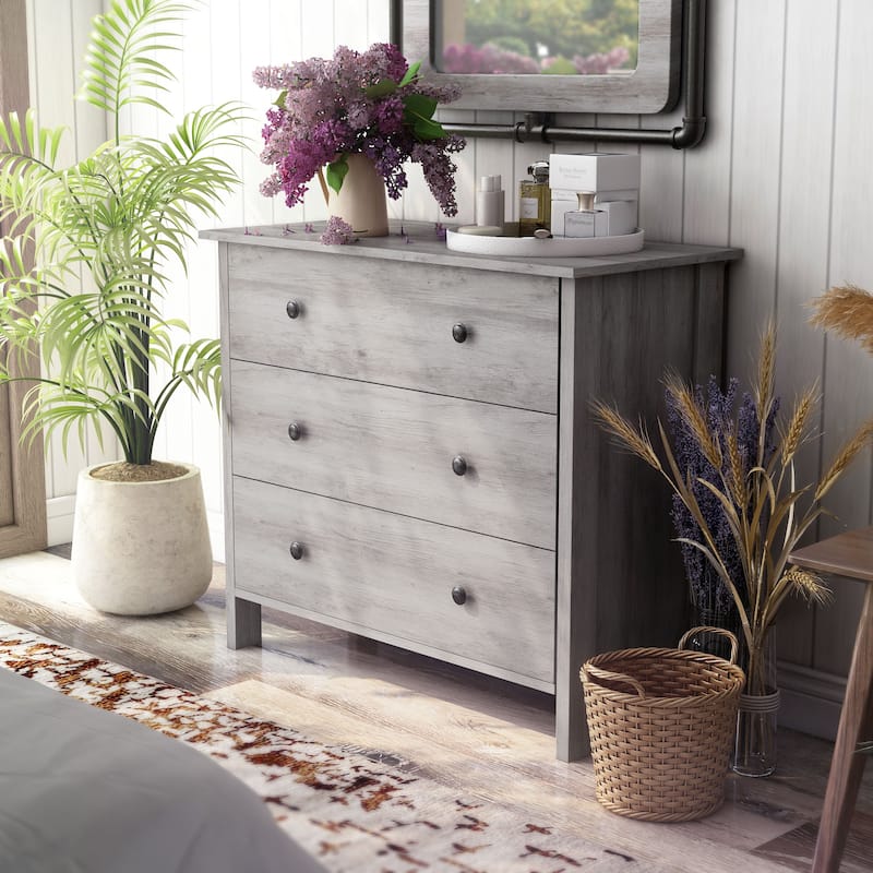 Marcello Contemporary 56-inch Wide Dresser with 3 or 6 Drawers by Furniture of America - Vintage Grey Oak - 3-drawer