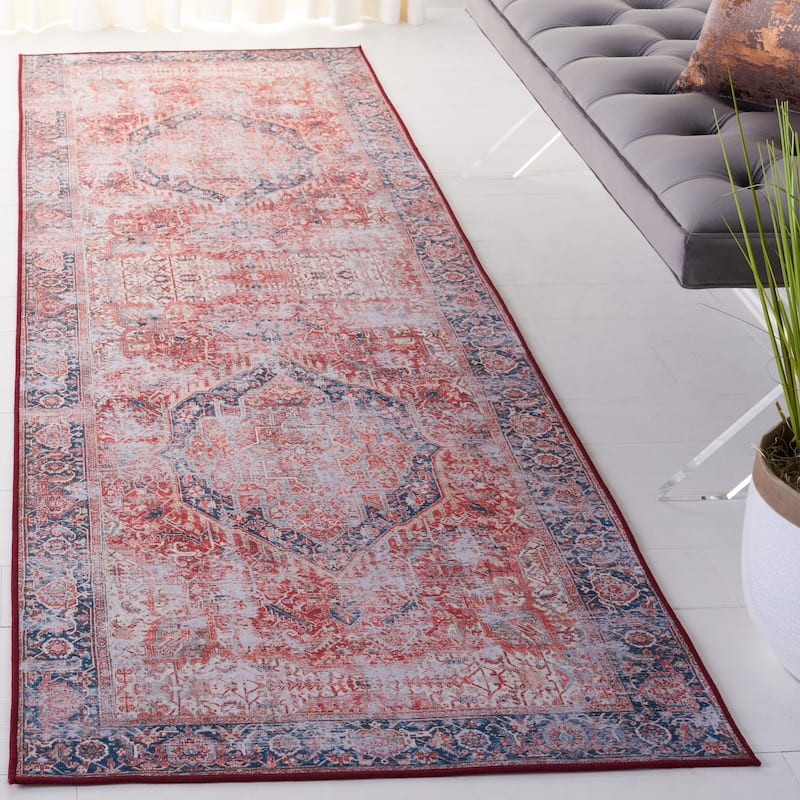 SAFAVIEH, Tucson Machine Washable Slip Resistant Sivajini Oriental Distressed