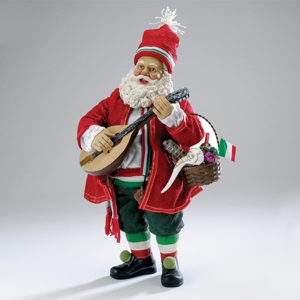 10 red and green fabricha musical italian santa with mandolin christmas table top topper - Italian Christmas Table Decorations 10 red and green fabricha musical italian santa with mandolin christmas table top topper - Italian Christmas Table Decorations