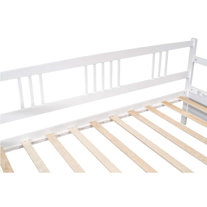 Twin Size Wood Daybed with Two Drawers, White - Space-Saving Modern Design
