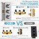 preview thumbnail 36 of 35, 12" Wall Mount LED Rainfall 3 Way Thermostatic Shower Faucets Sets with 6 Body Jets