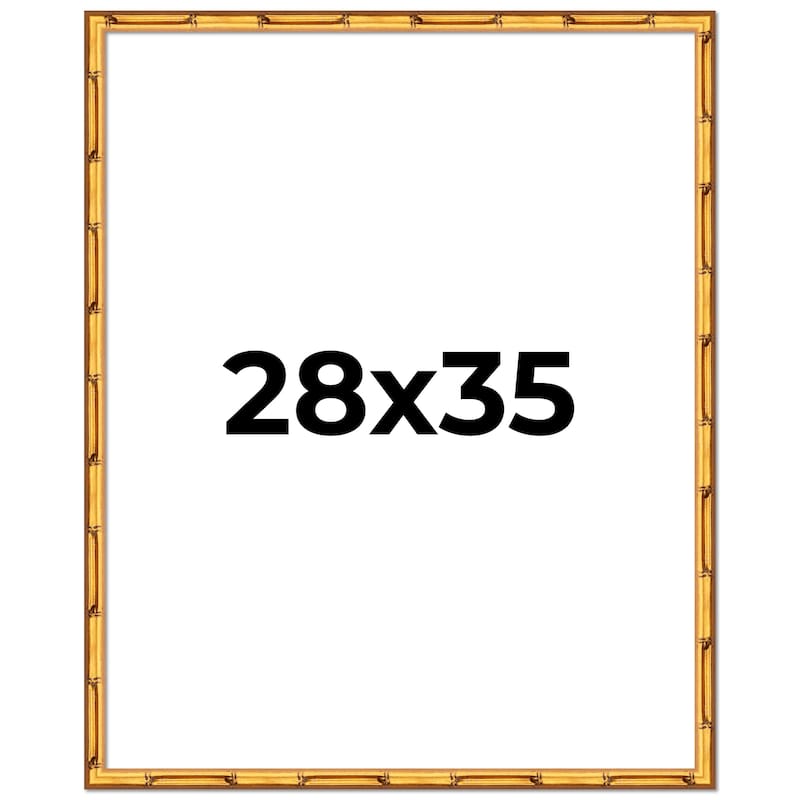 28x35 Frame Gold Bamboo Solid Wood Picture Frame | 1 Inch Moulding