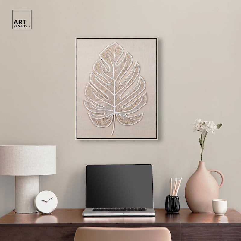 Linen Leaf II Canvas by Art Remedy