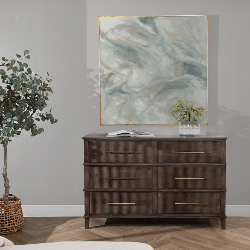 Classic Home Westlake 6-Drawer Mango Wood Dresser - Kona Brown - 6-drawer
