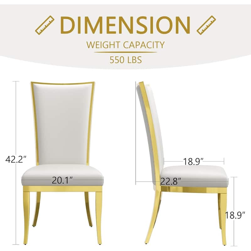 Upholstered dining chair with Hand-stitched diamond backrest and polished stainless steel legs