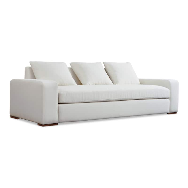 NADAAL STUDIOS Cavan Sofa, Wide Track Arms, Reversible Back Cushions, Feather-Fiber Bench Seat, Ivory