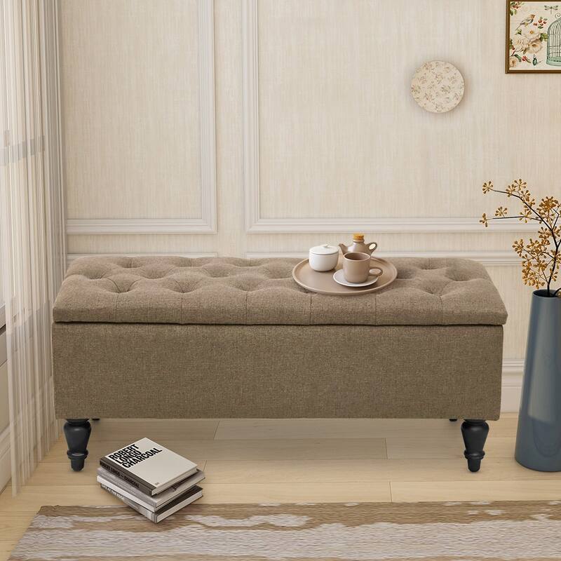 Maypex 38" Fabric Upholstered Tufted Storage Bench
