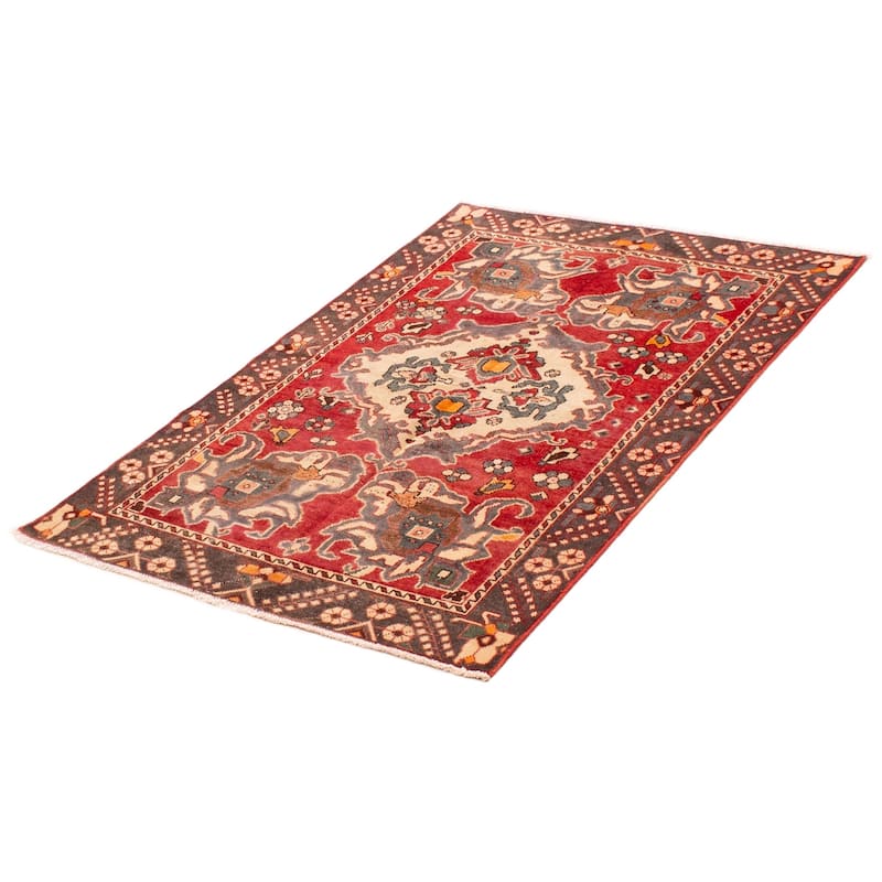 ECARPETGALLERY Hand-knotted Anadol Red Wool Rug - 4'1 x 6'2