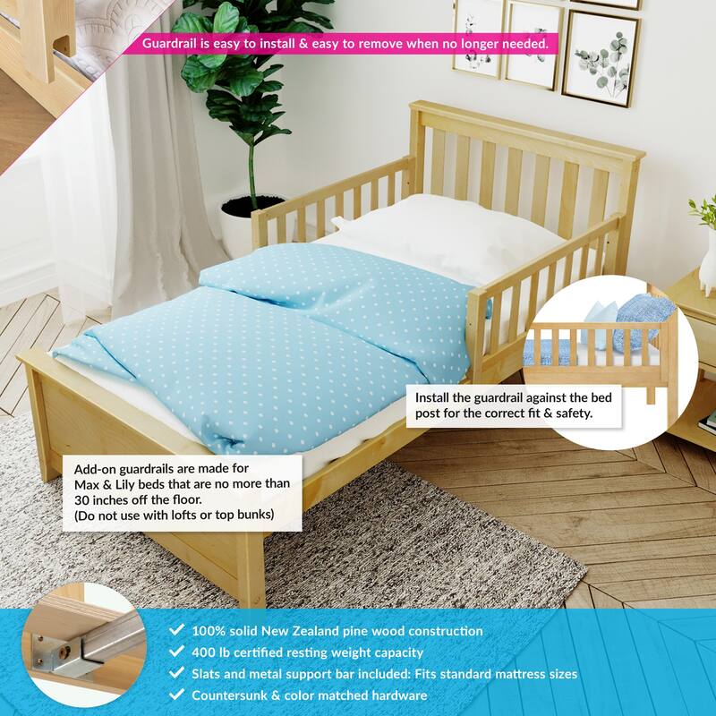 Max and Lily Twin Bed with Guard Rails