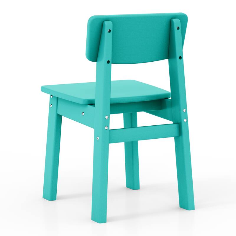Polytrends Modern Mini Kids Outdoor Dining Chair (Set of 2)