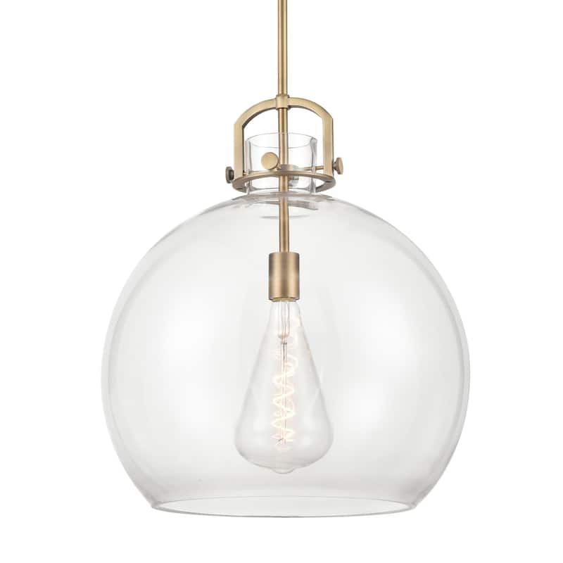 Innovations Lighting 410-1SL-23-18 Newton Sphere Pendant Newton Sphere - Brushed Brass / Clear