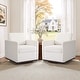 preview thumbnail 101 of 154, Set of 2 Modern Swivel Accent Armchairs Upholstered Arm Chairs Chenille - Beige