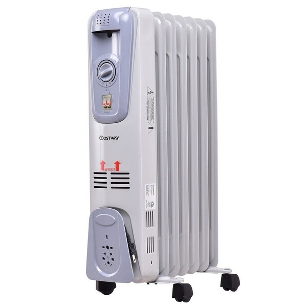 Costway 1500w Electric Oil Filled Radiator E Heater 7 Fin Costway 1500w Electric Oil Filled Radiator E Heater 7 Fin Thermostat Room Radiant