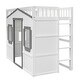 preview thumbnail 4 of 13, Twin Size House Loft Bed with Ladder and Window - Stylish and Functional