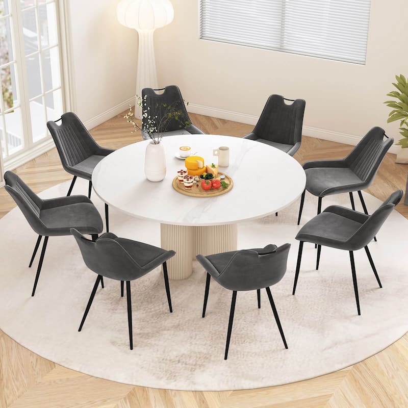 Costway Dining Chair Set of 4 Faux Leather Upholstered Kitchen Chairs - See Details