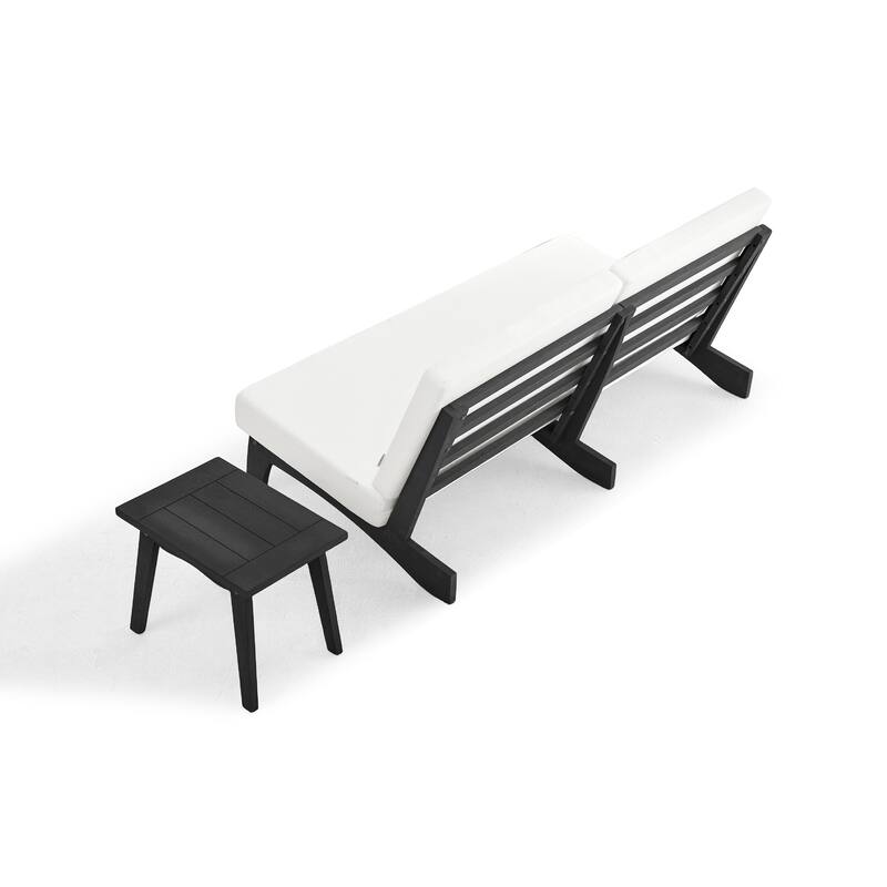 3-Seat Outdoor Sofa Set with Solid Wood Coffee Table, Weather-Resistant Cushions