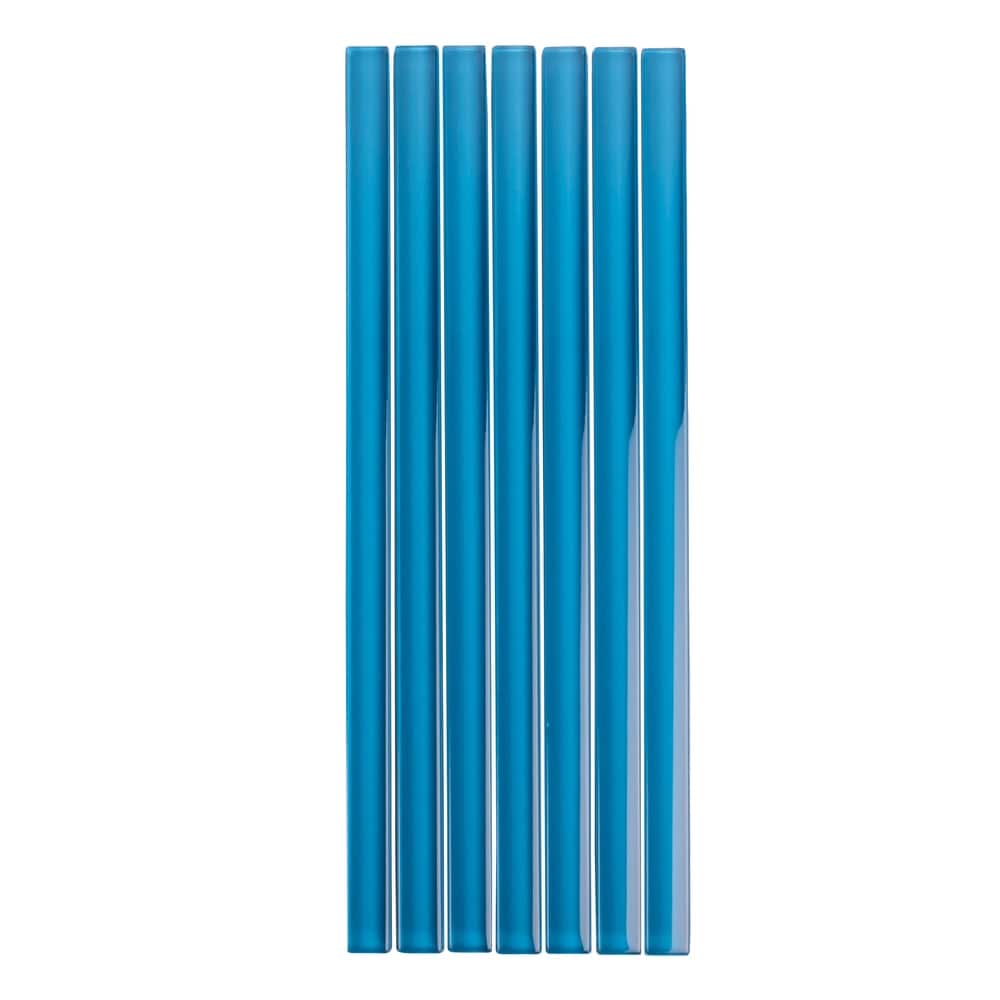 Apollo tile 0.5" x 12" Colorway Glossy Cerulean Blue Glass Tile (0.5 sq ft/case) - 10 Pack